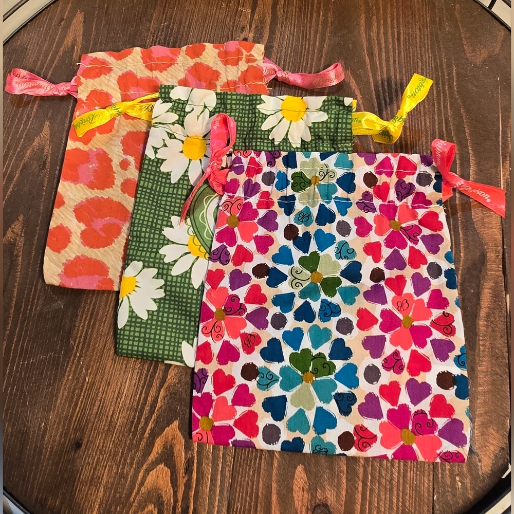 3 Brighton Colorful Drawstring Bags